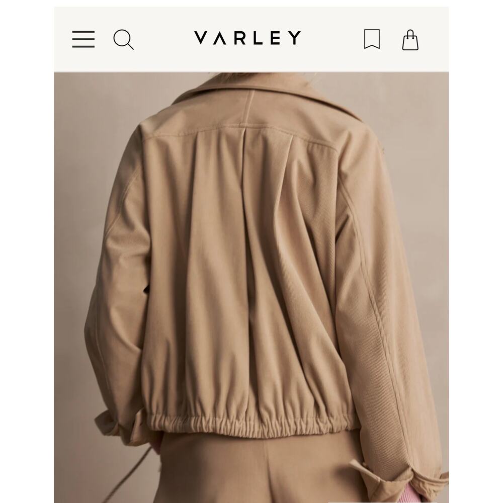 Chic VARLEY Nadina Blouson Jacket - Light Taupe, Size M (New with tags) - Picture 2 of 8